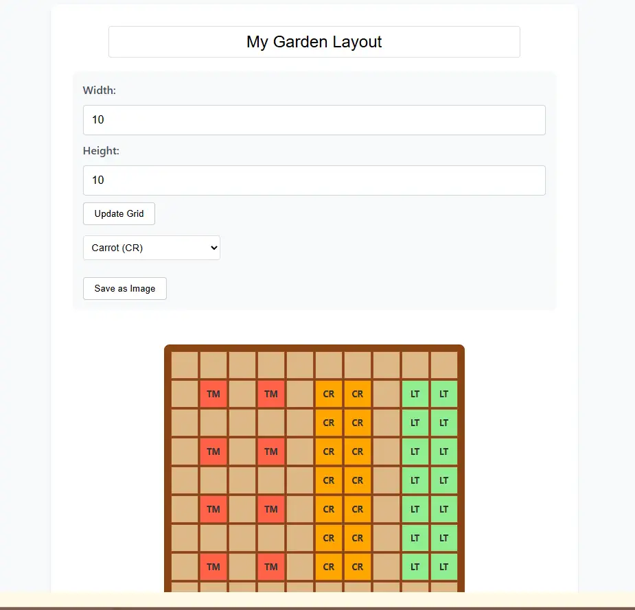 Homestead garden layout planning tool with companion planting guide, vegetable spacing calculator, and crop rotation scheduler for organic farming and permaculture design